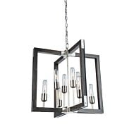 Artcraft Gatehouse 8 Light Chandelier in Dark Pine & Brushed Nickel