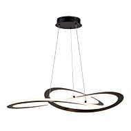 Wave Collection Integrated LED Chandelier in Black