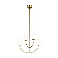 Galassia 4-Light Chandelier in Burnished Brass