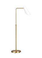 Tresa 1-Light Floor Lamp in Matte White with Burnished Brass