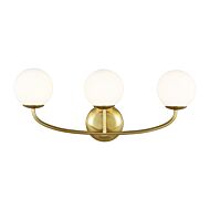 Galassia 3-Light Bathroom Vanity Light in Burnished Brass