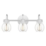 Quoizel Andrews 3 Light Bathroom Vanity Light in Polished Chrome