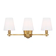 Paisley 3-Light Bathroom Vanity Light in Burnished Brass