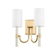 Gustine 2-Light Wall Sconce in Vintage Gold Leaf