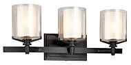 Troy Arcadia 3 Light 22 Inch Bathroom Vanity Light in French Iron