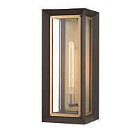 Lowry 1-Light Outdoor Wall Sconce in Textured Bronze/Patina Brass