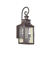 Troy Newton 2 Light 18 Inch Outdoor Wall Light in Old Bronze