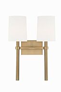 Bromley 2-Light Wall Mount in Vibrant Gold