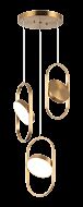 Kennedy 3-Light Pendants in Aged Gold Brass