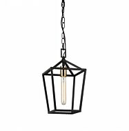 Matteo Scatola 1 Light Pendant Light In Rusty Black & Aged Gold Brass Accents