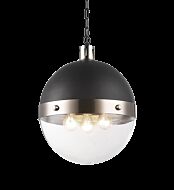 Matteo Torino 3 Light Pendant Light In Brushed Nickel