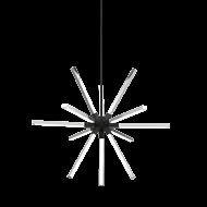 Matteo Asterisk 12 Light Pendant Light In Matte Black With Chrome