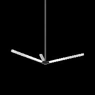 Matteo Asterisk 3 Light Pendant Light In Matte Black With Chrome