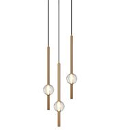 Windchimer 3-Light Pendant in Aged Gold