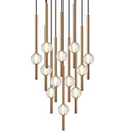 Windchimer 12-Light Pendant in Aged Gold