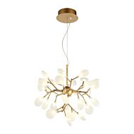 Hydragea Bloom 30-Light LED Pendant in Gold, Champ, Gld Leaf