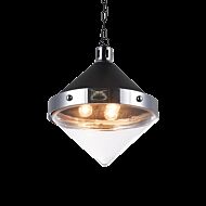 Matteo Sphericon 3 Light Pendant Light In Matte Black & Chrome