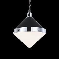 Matteo Sphericon 3 Light Pendant Light In Matte Black & Chrome