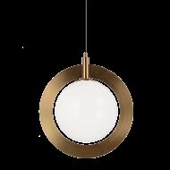 Matteo Astro 1 Light Pendant Light In Aged Gold Brass