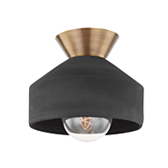 Covina 1-Light Flush Mount in Patina Brass