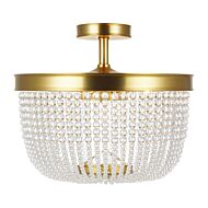 Summerhill 6-Light Semi-Flush Mount Ceiling Light in Burnished Brass