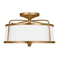 Stonington 2-Light Semi-Flush Mount Ceiling Light in Antique Gild