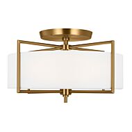 Perno 3-Light Semi-Flush Mount Ceiling Light in Burnished Brass