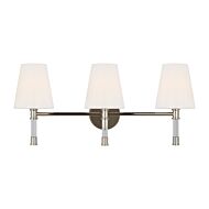 Hanover 3-Light Bathroom Vanity Light in Polished Nickel