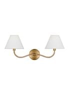 Laguna 2-Light Wall Sconce in Burnished Brass