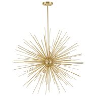 CWI Savannah 9 Light Chandelier With Gold Leaf Finish