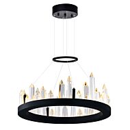 CWI Juliette LED Chandelier With Black Finish