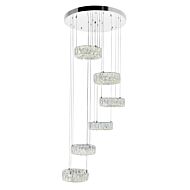 CWI Madeline LED Chandelier With Chrome Finish