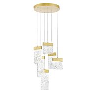 CWI Carolina LED Chandelier With Gold Leaf Finish