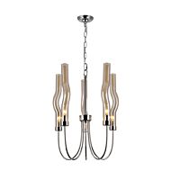 CWI Meduse 5 Light Chandelier With Polished Nickel Finish