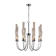 CWI Meduse 8 Light Chandelier With Polished Nickel Finish