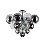 CWI Pallocino 10 Light Flush Mount With Chrome Finish