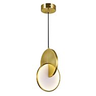 CWI Tranche LED Mini Pendant With Brushed Brass Finish