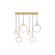 CWI Anello LED Island/Pool Table Chandelier With White Oak Finish