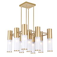 CWI Pipes 16 Light Chandelier With Sun Gold Finish
