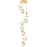 CWI Iris 9 Light Pendant With Sun Gold Finish