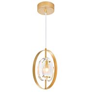 CWI Iris 1 Light Mini Pendant With Sun Gold Finish