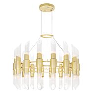 CWI Croissant 32 Light Chandelier With Satin Gold Finish