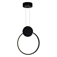 CWI Pulley 12 in LED Black Mini Pendant