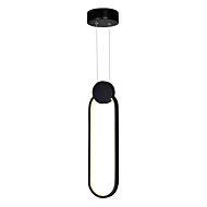 CWI Pulley 4 in LED Black Mini Pendant