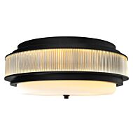 CWI Valdivia 4 Light Black Flush Mount