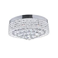 CWI Cascade 8 Light Drum Shade Flush Mount With Chrome Finish