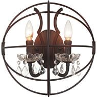 CWI Campechia 2 Light Wall Sconce With Brown Finish