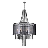 CWI Amelia 6 Light Drum Shade Chandelier With Chrome Finish