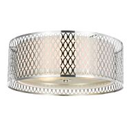 CWI Mikayla 3 Light Drum Shade Flush Mount With Satin Nickel Finish