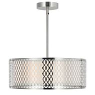 CWI Mikayla 3 Light Drum Shade Chandelier With Satin Nickel Finish